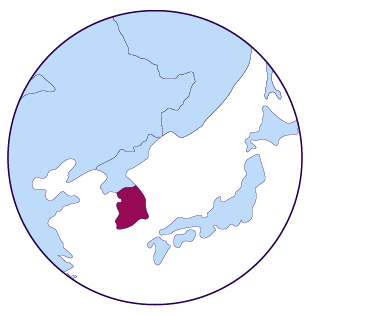 Icône de carte de la République de Corée